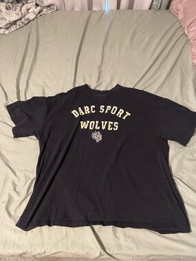 Darc Sport Black Tee with Cream Wolves Graphic